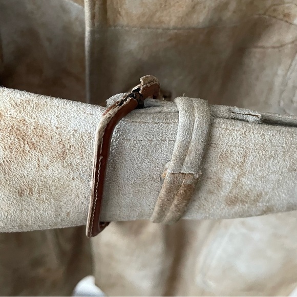 70s Vintage Shearling Sheepskin Robert Coat Chernin Belted Mens Size 42 Rare - Picture 8 of 16